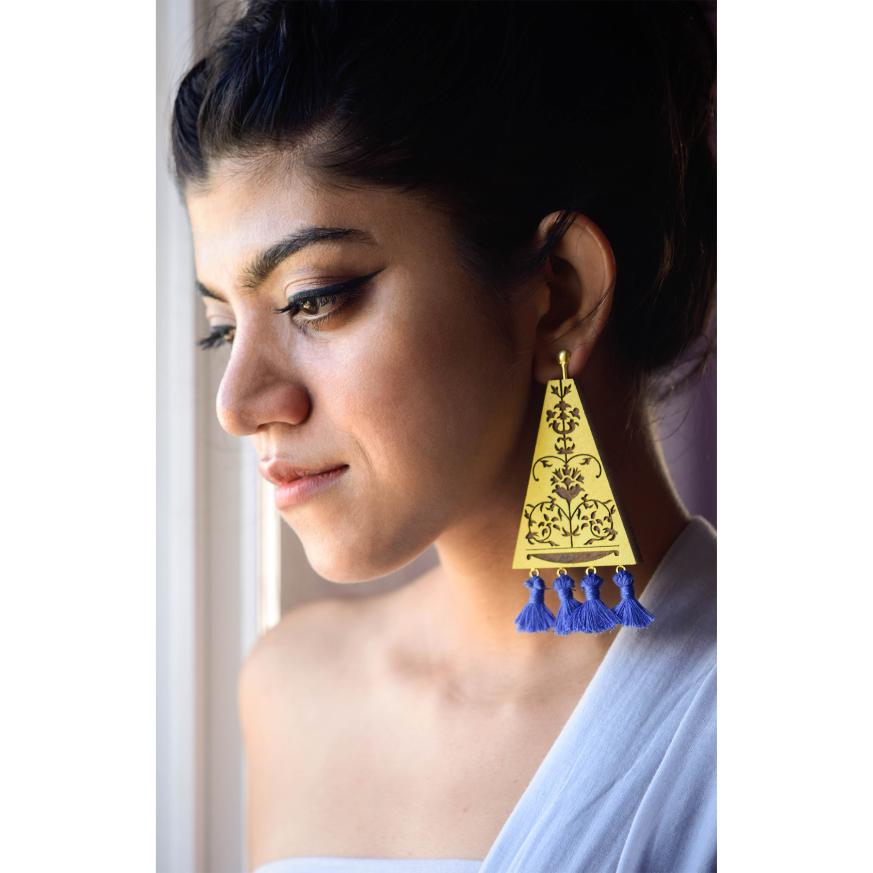 Vinayaki Haldi Indigo Earrings - image 2